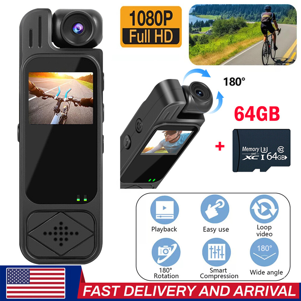 64G Mini Body Camera Video Recorder Personal Security Camcorder Night Vision