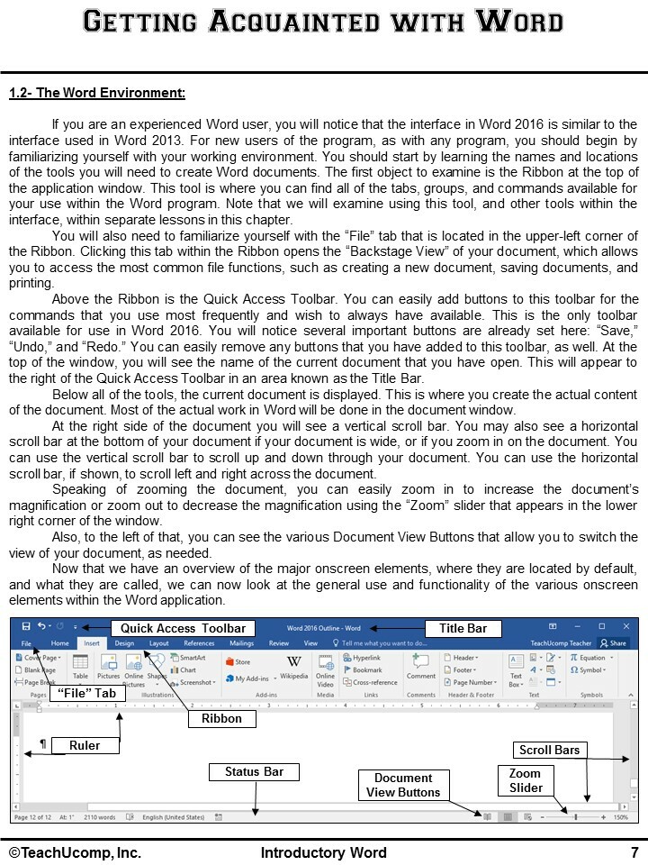 MICROSOFT WORD 2016 DELUXE Training Tutorial Course & Quick Reference Guide