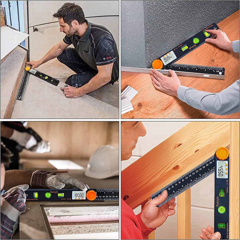 Digital Angle Finder Tool 7inch 0-360 degree Digital Protractor with Horizont...