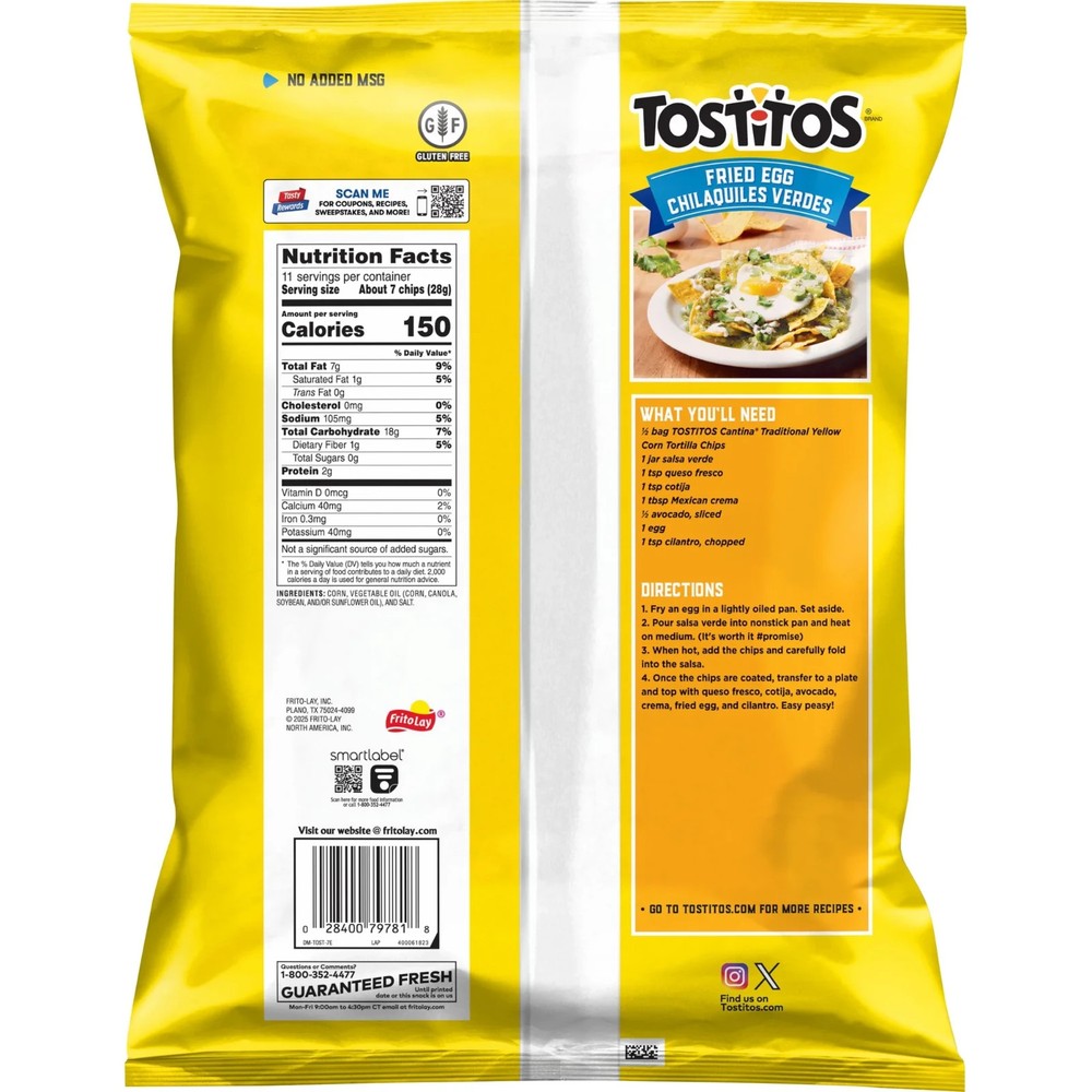 Tostitos Traditional Cantina Tortilla Chips, 11 oz
