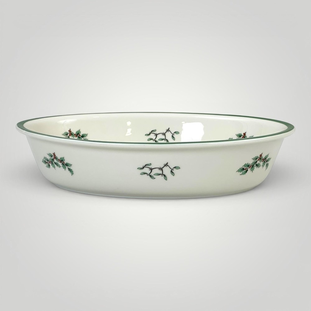 Spode Christmas Tree England Medium Deep Oval Baking Dish 12.5x 9" Oven to Table
