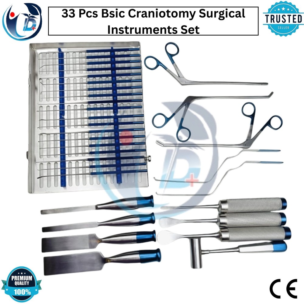 Basic Craniotomy Orthopedic Spine Surgical Instruments Set of 33 Pcs