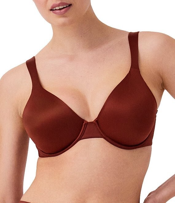 Spanx Unlined Full Coverage Satin Bra 34D Burnt Rust Seamless 30077R $78 NWT