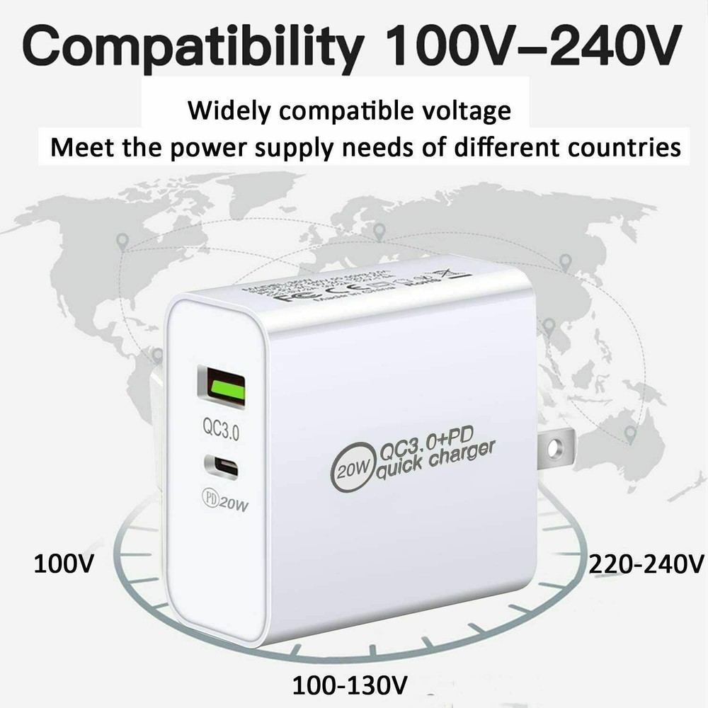 Wholesale Bulk 20W Fast Charger Cube USB C Power Adapter For iPhone iPad Android