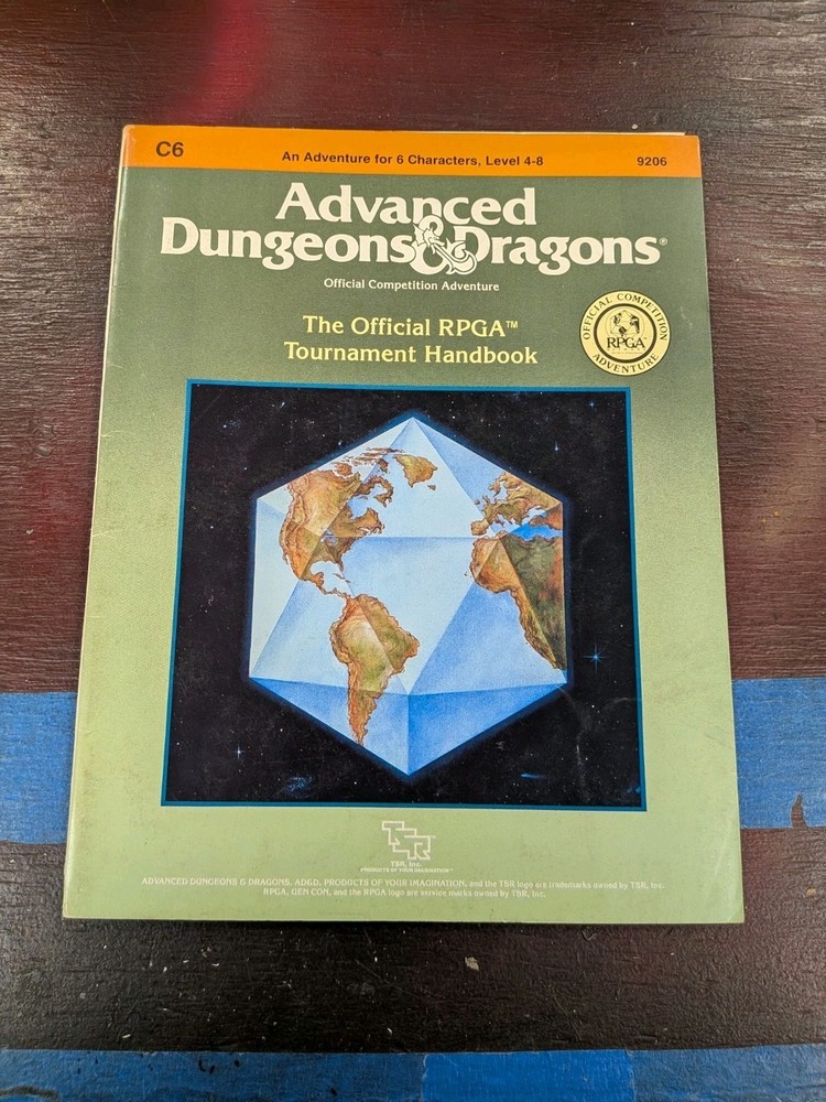 The Official RPGA Tournament Handbook 9206 Pull Outs Attached C6