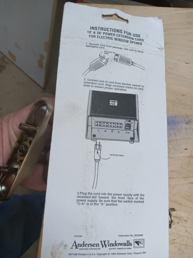 Vintage Andersen Skylight Power Cable