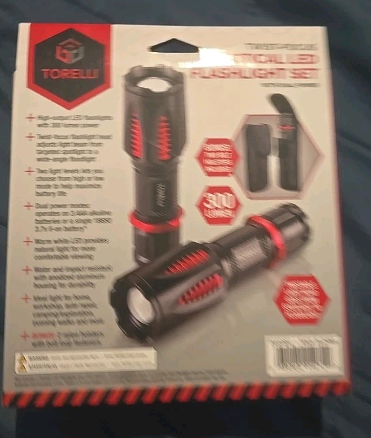 Torelli Tactical lED Flashlight Set with Holsters