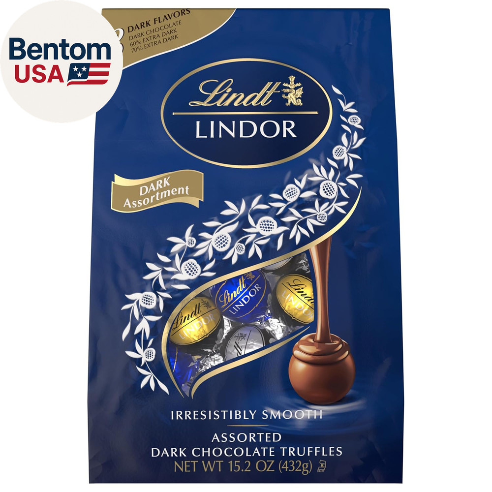 LINDOR Assorted Dark Chocolate Candy Truffles, Assorted Chocolate with Smooth, M