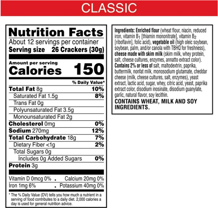 Cheez-It Extra Cheesy Cheese Crackers, Baked Snack Crackers, 12.4 oz