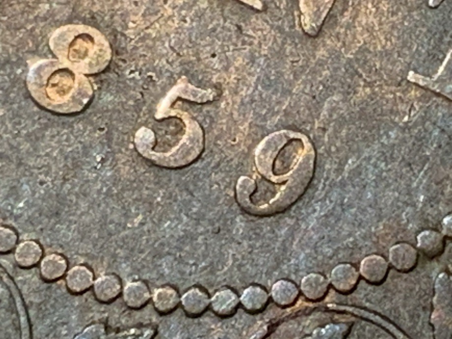 1859/8 Canada Large Cent Narrow, 9