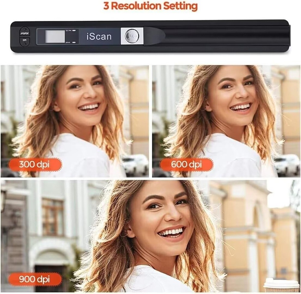 Portable Scanner, Photo Scanner wand for A4 Document reader, Handheld Scanner...