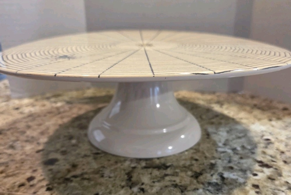 John Derian 12" Melamine Cake Stand Halloween Plate Spider & Web NWT Target Fall