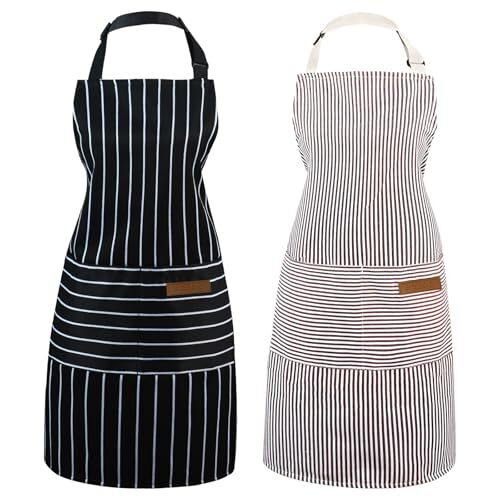 2 Pack Apron - Unisex, Adjustable Bib Kitchen Apron, Cooking Apron, Aprons for