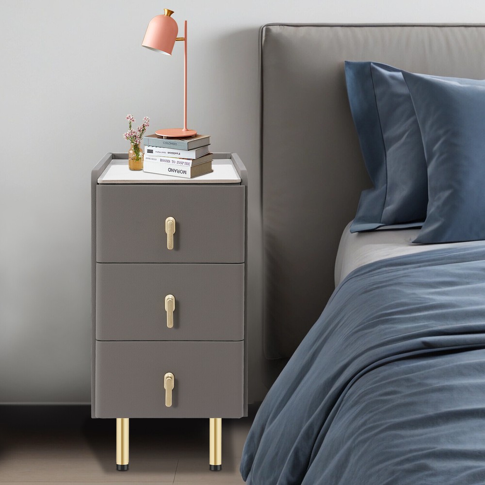 Narrow Bedside Cabinet with Solid Wood Drawers and Modern Design