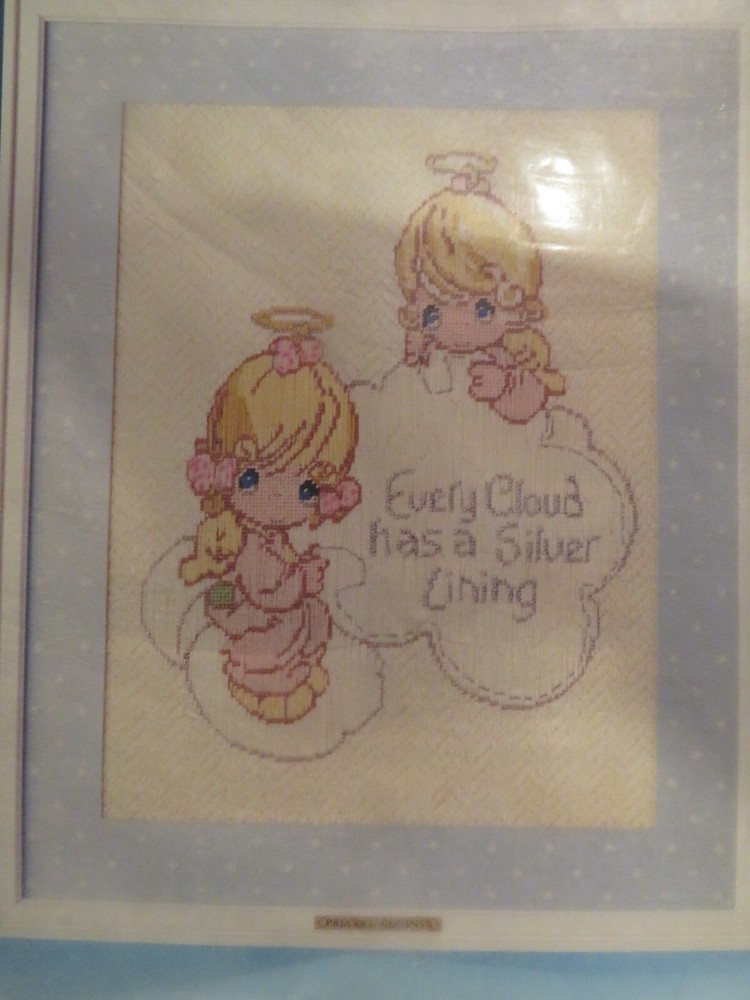 VINTAGE PRECIOUS MOMENTS LONGPOINT PICTURE KIT #1097 *EVERY CLOUD SILVER LINING*