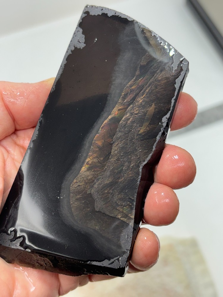 Fire Obsidian Slab Lapidary Cabbing Knapping Combo ship avail