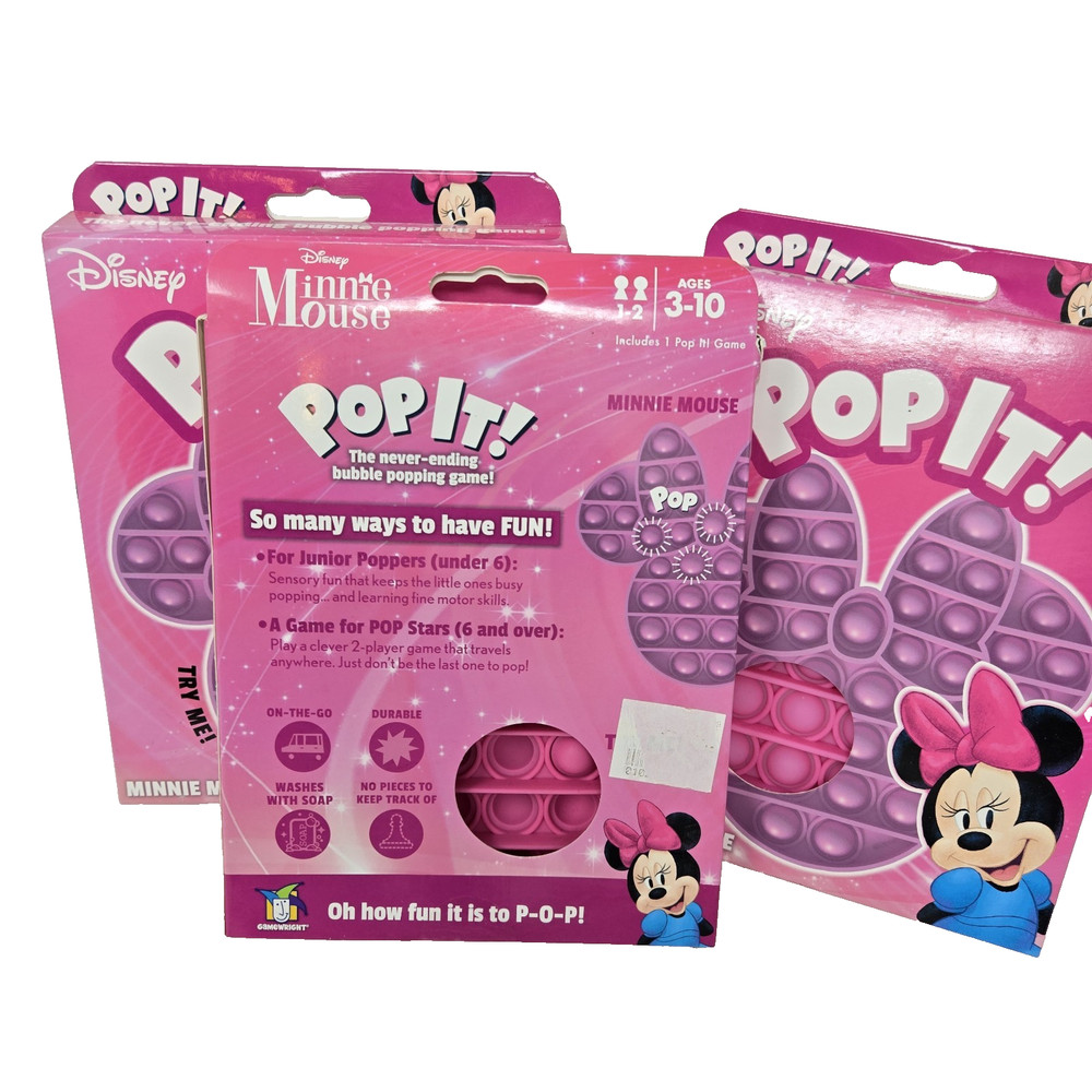3PK DISNEY'S MINNIE MOUSE POP IT, PINK