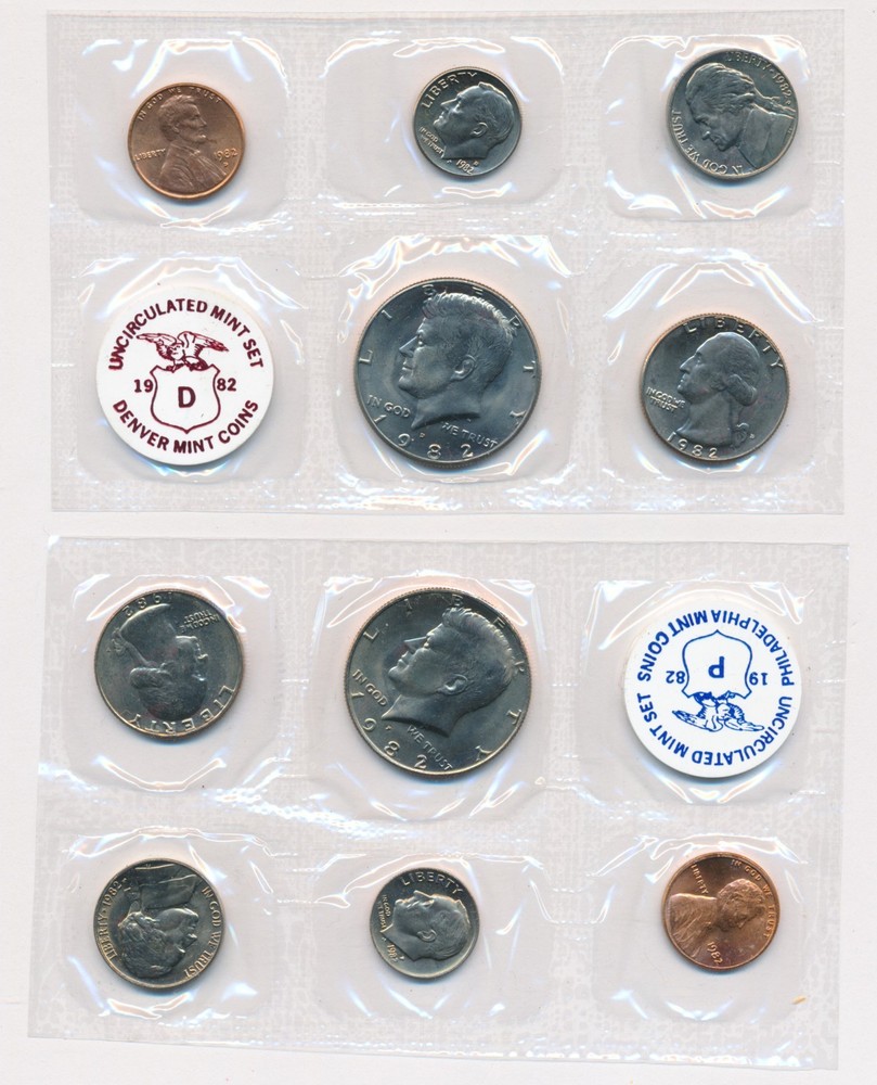 1982 UNCIRCULATED COIN SET P D KRAUSE PUBLICATIONS