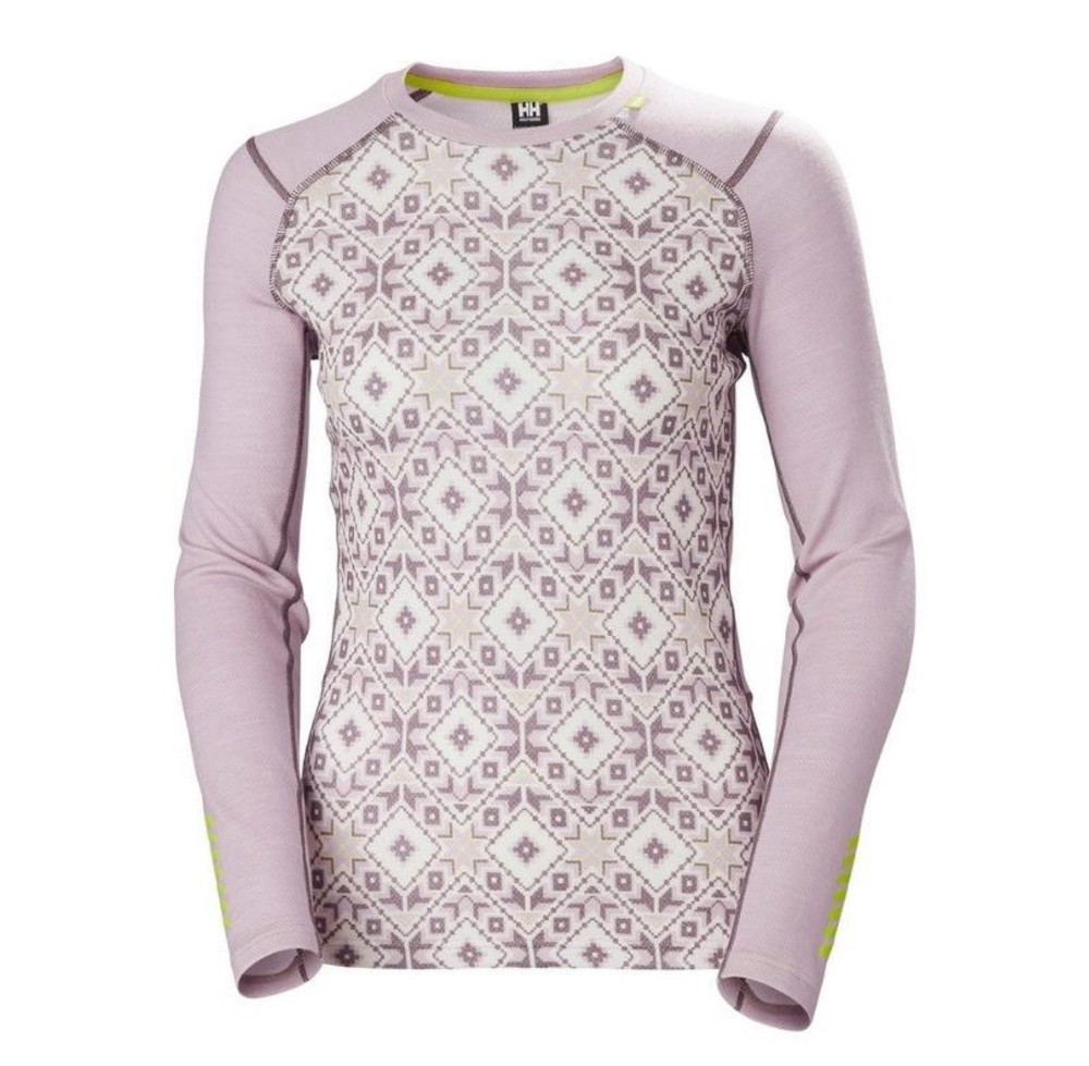 Helly-Hansen W LIFA Merino Midweight Graphic Crew Base Layer Top Thermal -Large