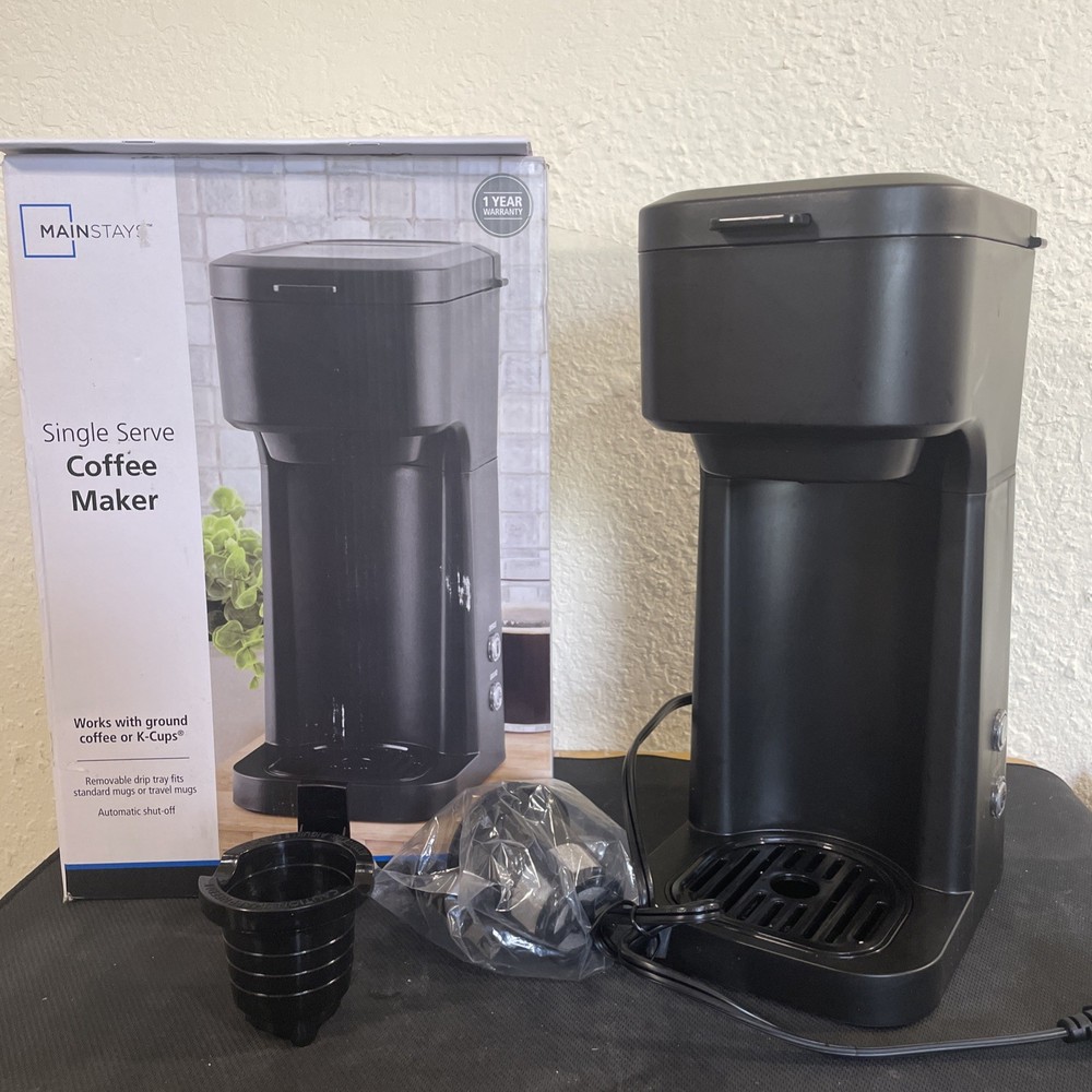 Mainstays Black Matte Single Serve Coffee Maker