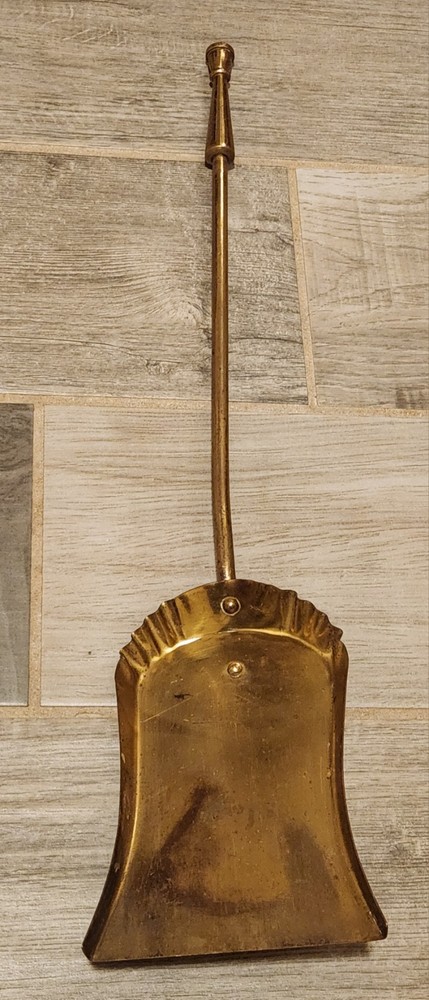 Vintage Fireplace Tool Set Solid Brass 3 Piece Set and Stand 25"