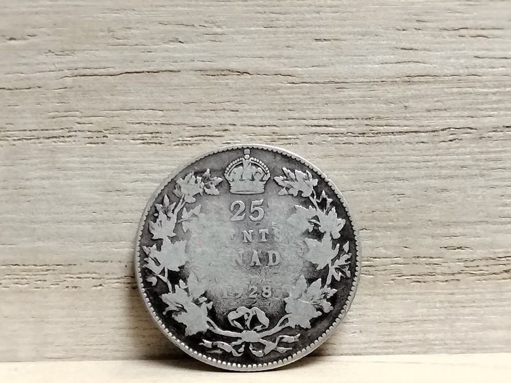 1928 25 Cents Canada .800 Silver Coin (George V)