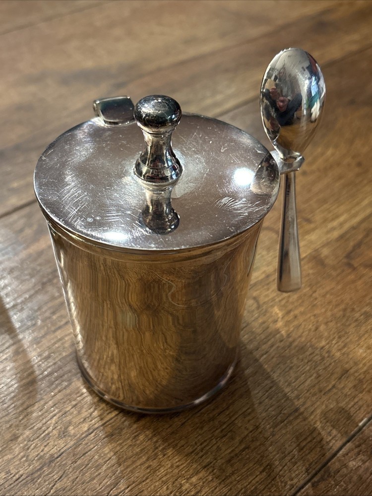 Restoration Hardware Hampton Silver Plate Lidded Jam Pot Complete