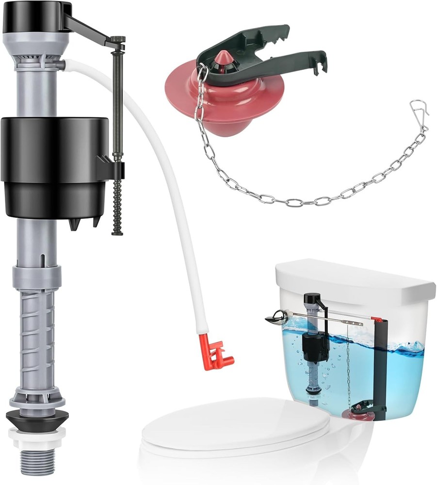Universal Toilet Flusher Replacement Kit, Water-Saving & Height Adjustable
