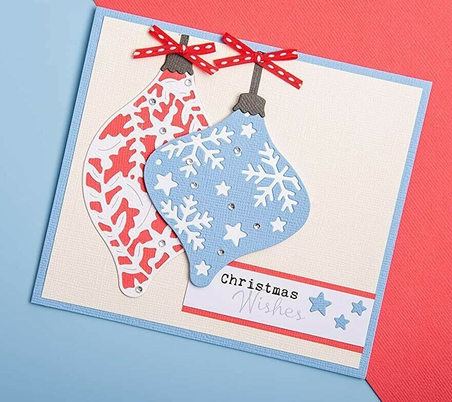 Intricate Baubles Christmas Ornaments Sizzix Thinlits Thin Metal Die Set 663411