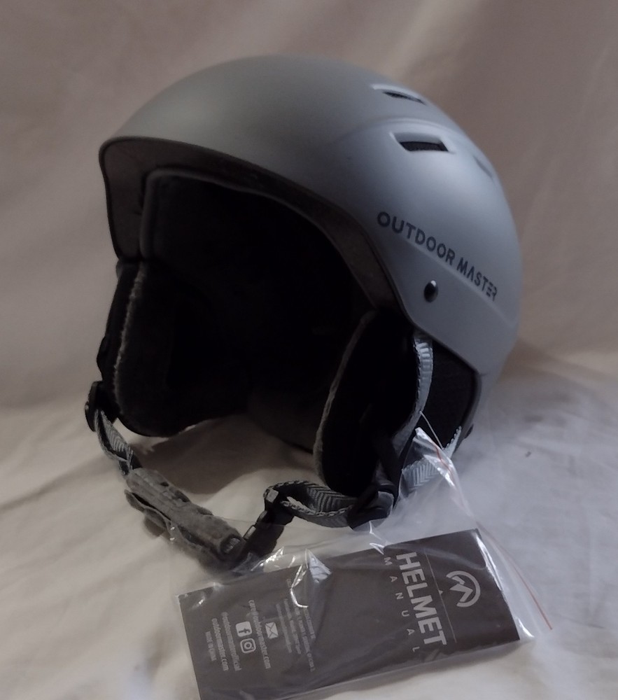 Outdoor Master Snow Helmet Size Med Adjustable Grey NWT