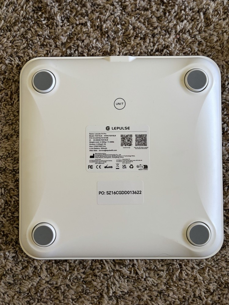 LEPULSE Lescale F4 Pro Smart Scale, Heart Rate, App Control, White