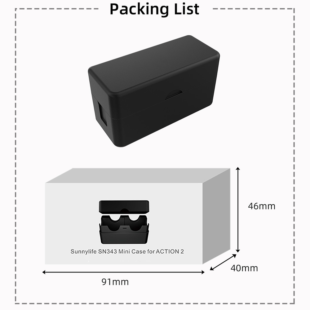 Plastic Portable Storage Carrying Box Camera Cover Protection For DJI Action 2