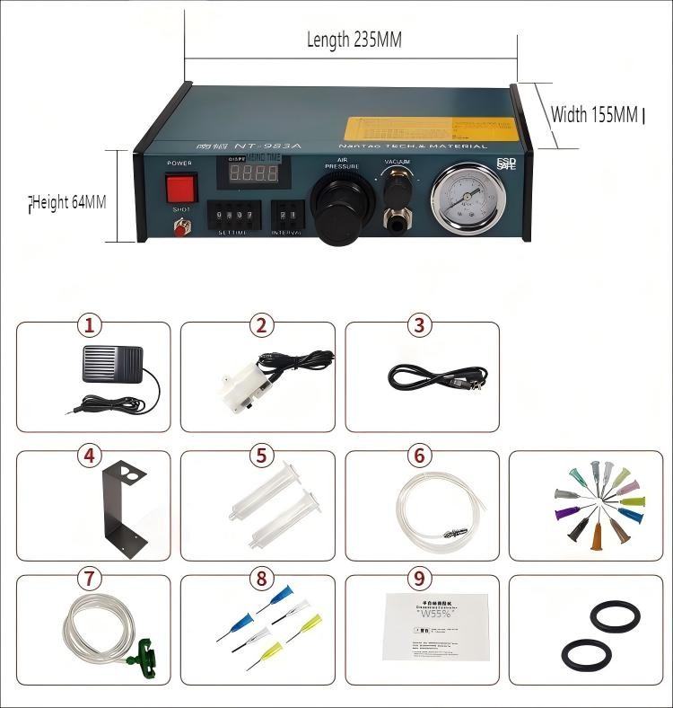 NT-983A Fully Auto Dispensing Machine Manual Glue Application Dripping Machine