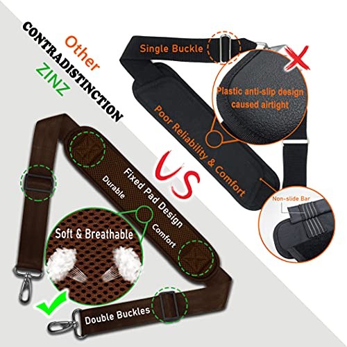 Bag Shoulder Strap, Padded Adjustable Shoulder Strap Replacement 57" Brown