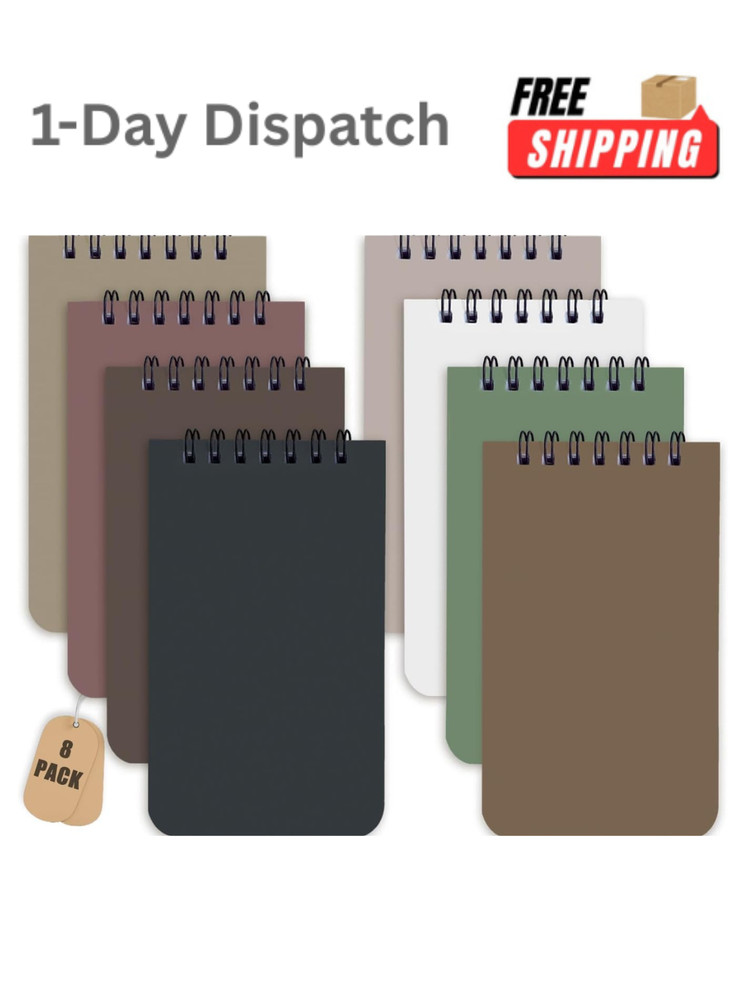 8 Pack 3x5 Pocket Notebooks Spiral Lined Mini Memo Pads Small Notepads