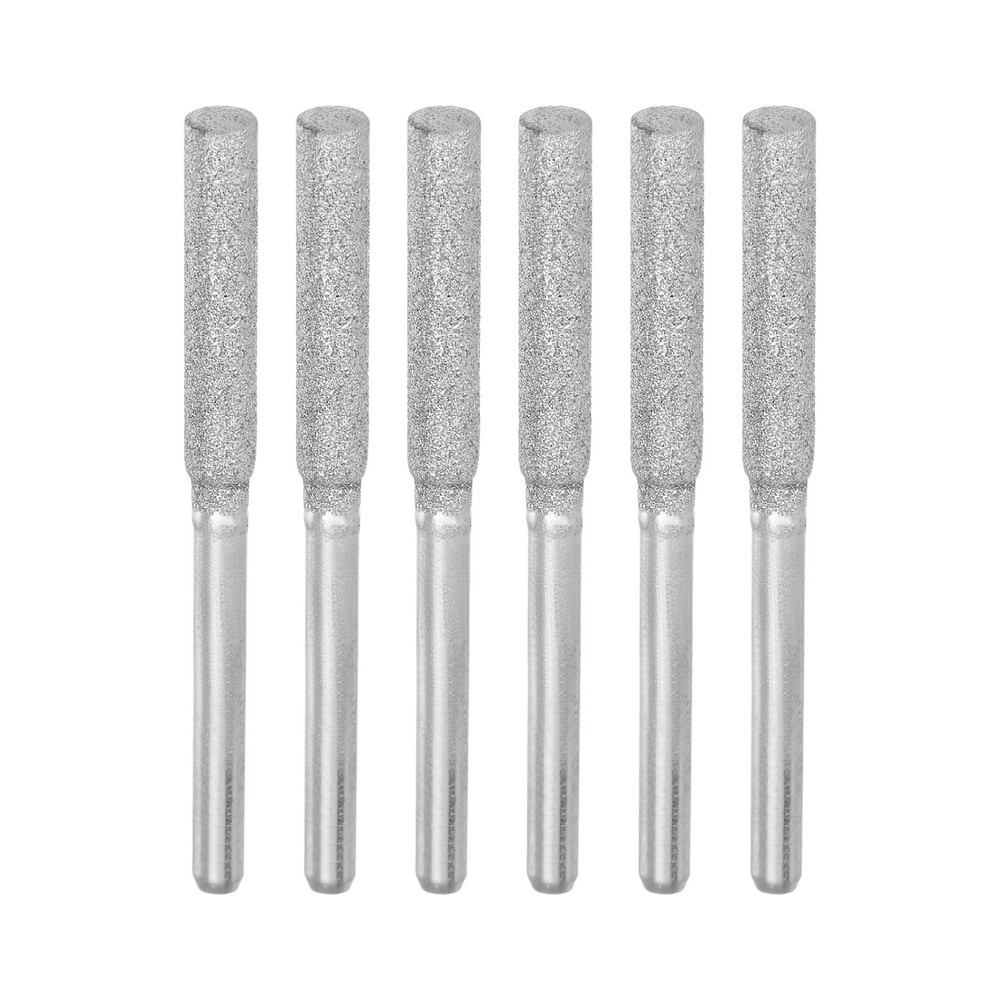 6pcs Diamond Coated Chainsaw Sharpener Bits 5/32" 4mm Cylinder Chain Saw Grinder