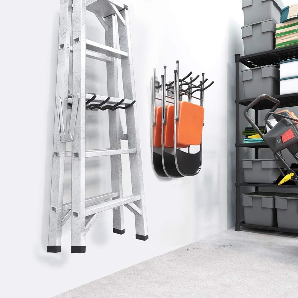 Garage Hooks Tool Organizer, 4 Pack 4-Pack 12 Wave Hooks, Black, Gray