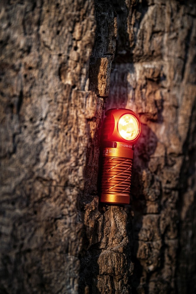 Olight Perun 2 Mini Orange Rechargeable Headlamp, 1100 Lumens, Cool White