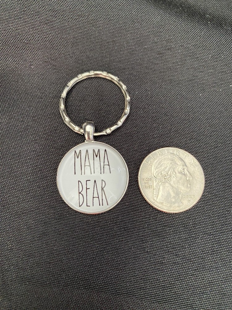 “Mama Bear” Small Round Dome Keychain