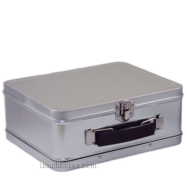 Plain Metal Snack Box / Silver Small Lunchbox Retro Lunch Box Lunchpail Pai
