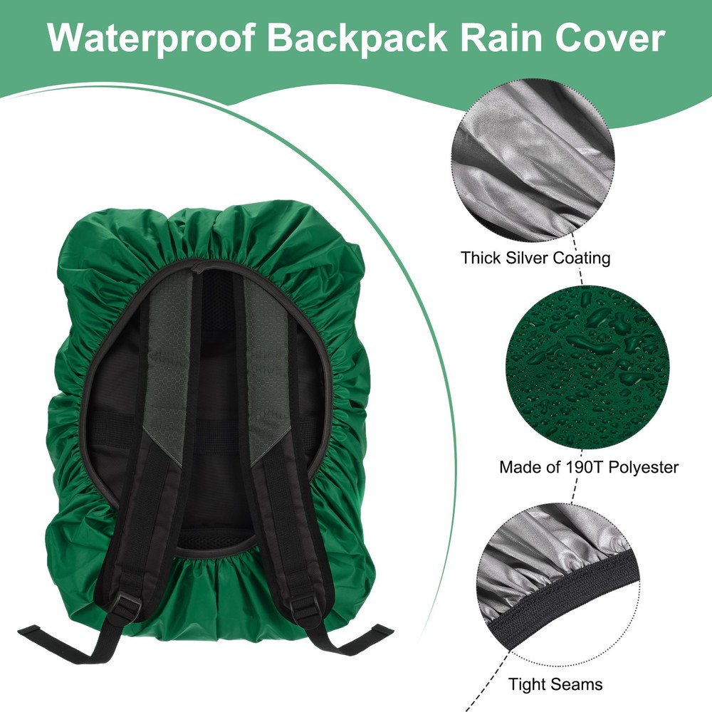 55L-65L Backpack Rain Cover with A Vertical Reflective Strap [Postal Green]