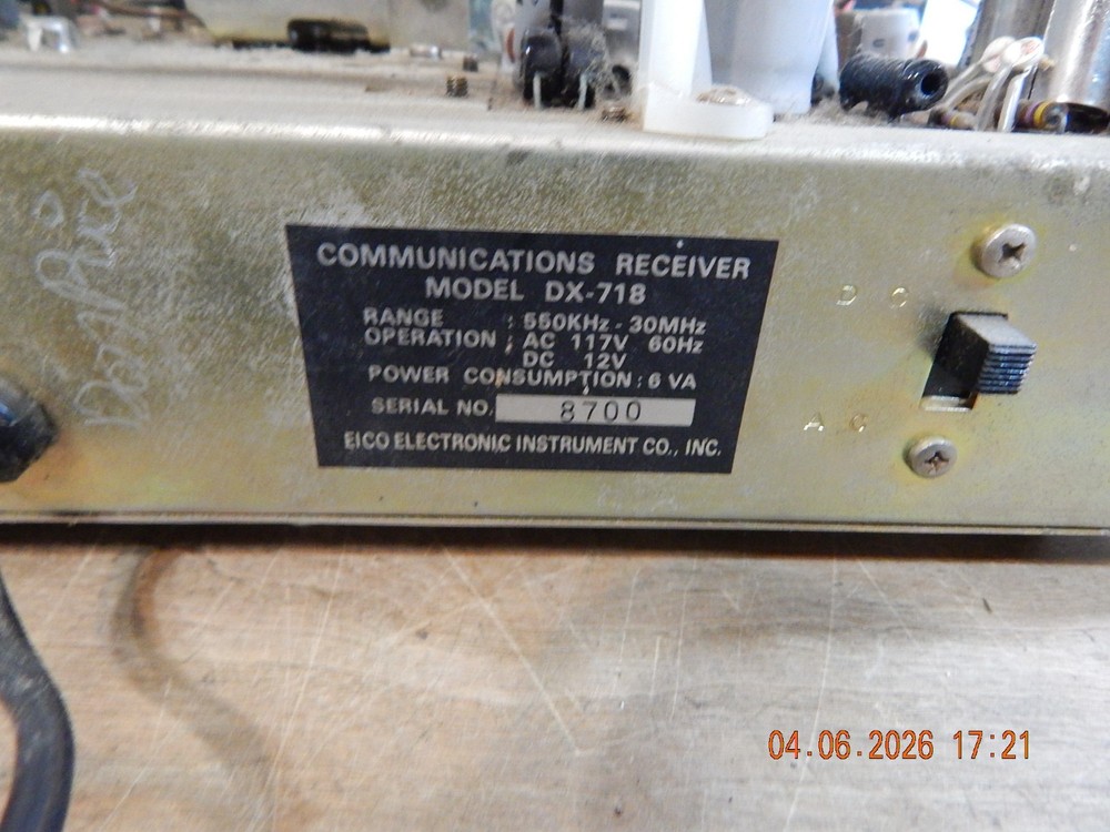 EICO Model 718 DX-718 Space Ranger Solid State Communication Receiver AS IS
