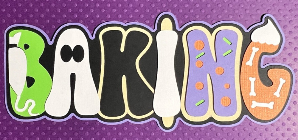 Halloween Baking Scrapbook Title 3D Die Cut Spooky Kitchen Treats Layout 🎃