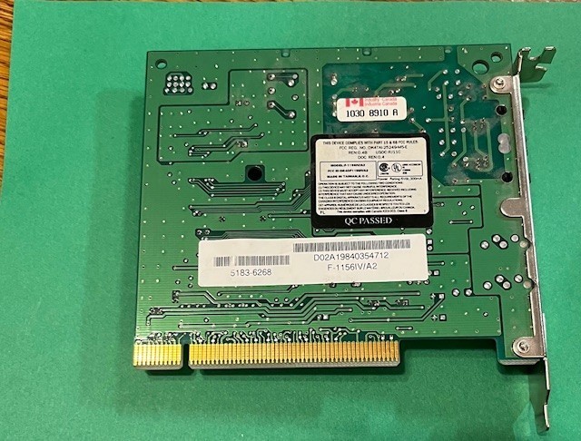 #3 Lucent Technologies 56K PCI Internal Dial up fax modem Card
