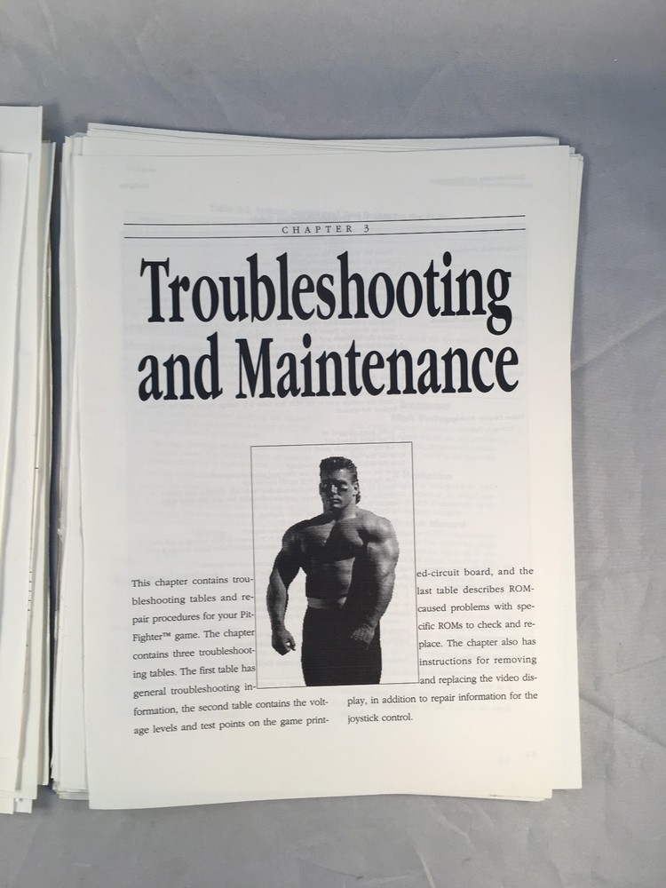 Pit-Fighter Atari Arcade - Owners manual w/ Schematics