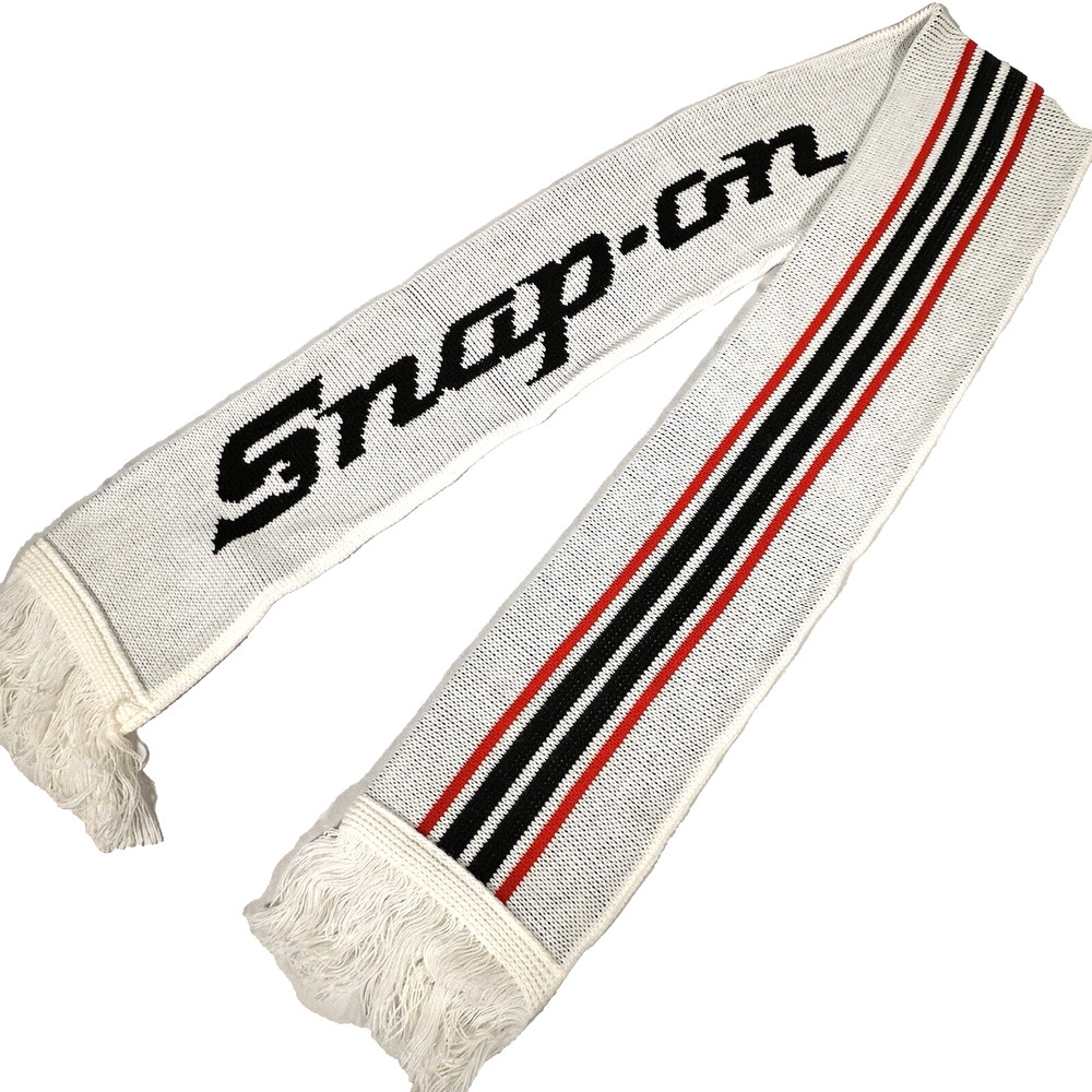 Vintage Snap On Tools Scarf Racing Strip White Black Red 6 ft HTF