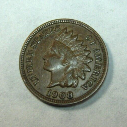 1908 INDIAN HEAD CENT -  XF / EF