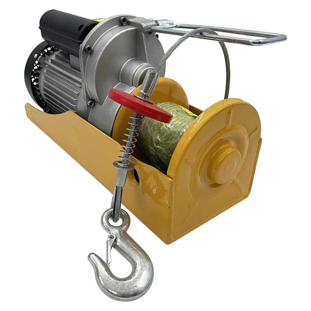 220V 1800W Multi-function Electric Hoist Mini Wire Rope Winch Steel Wire Block
