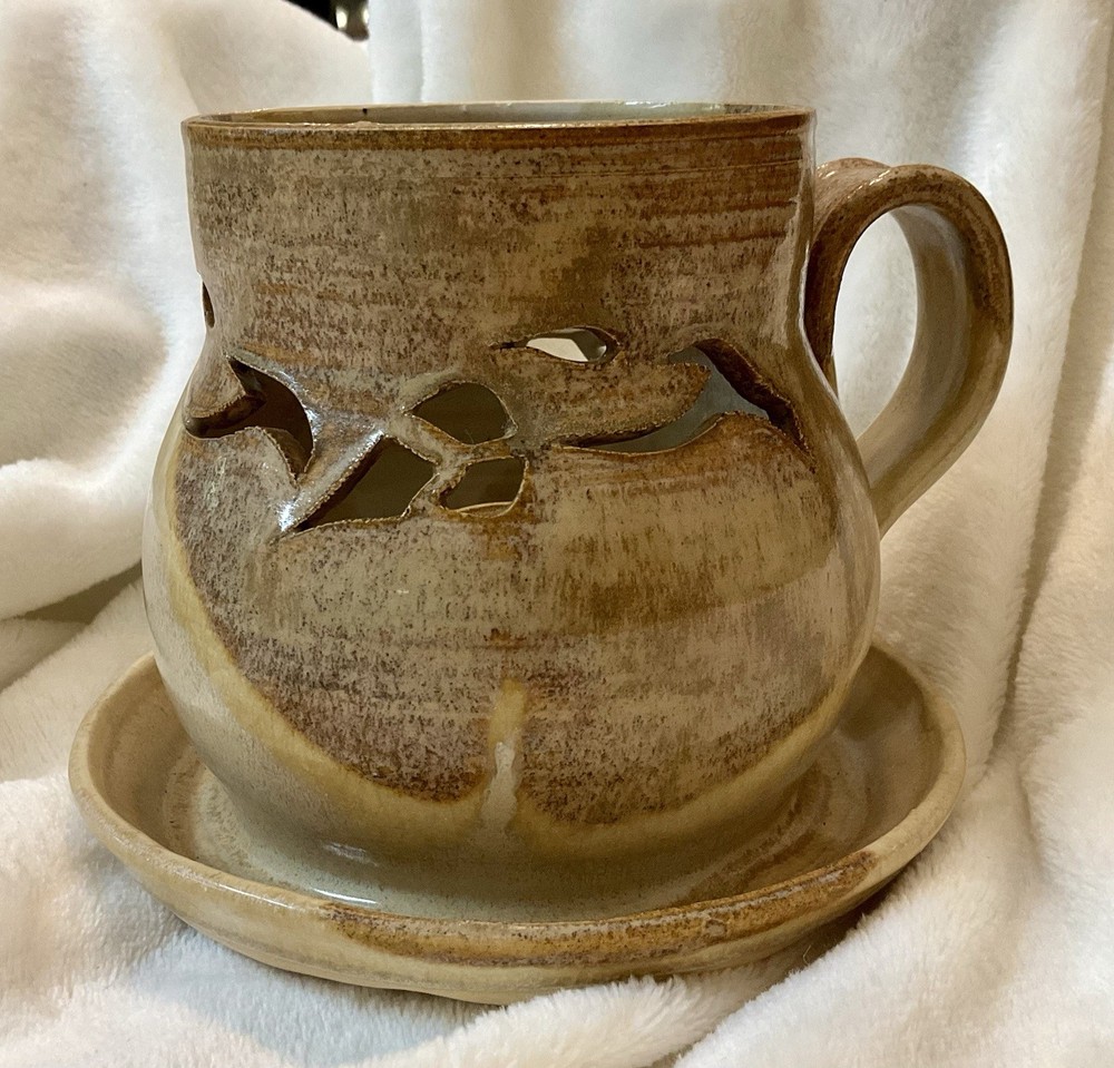 Don Walton Pottery Luminary Candle Holder,signed Walton 85