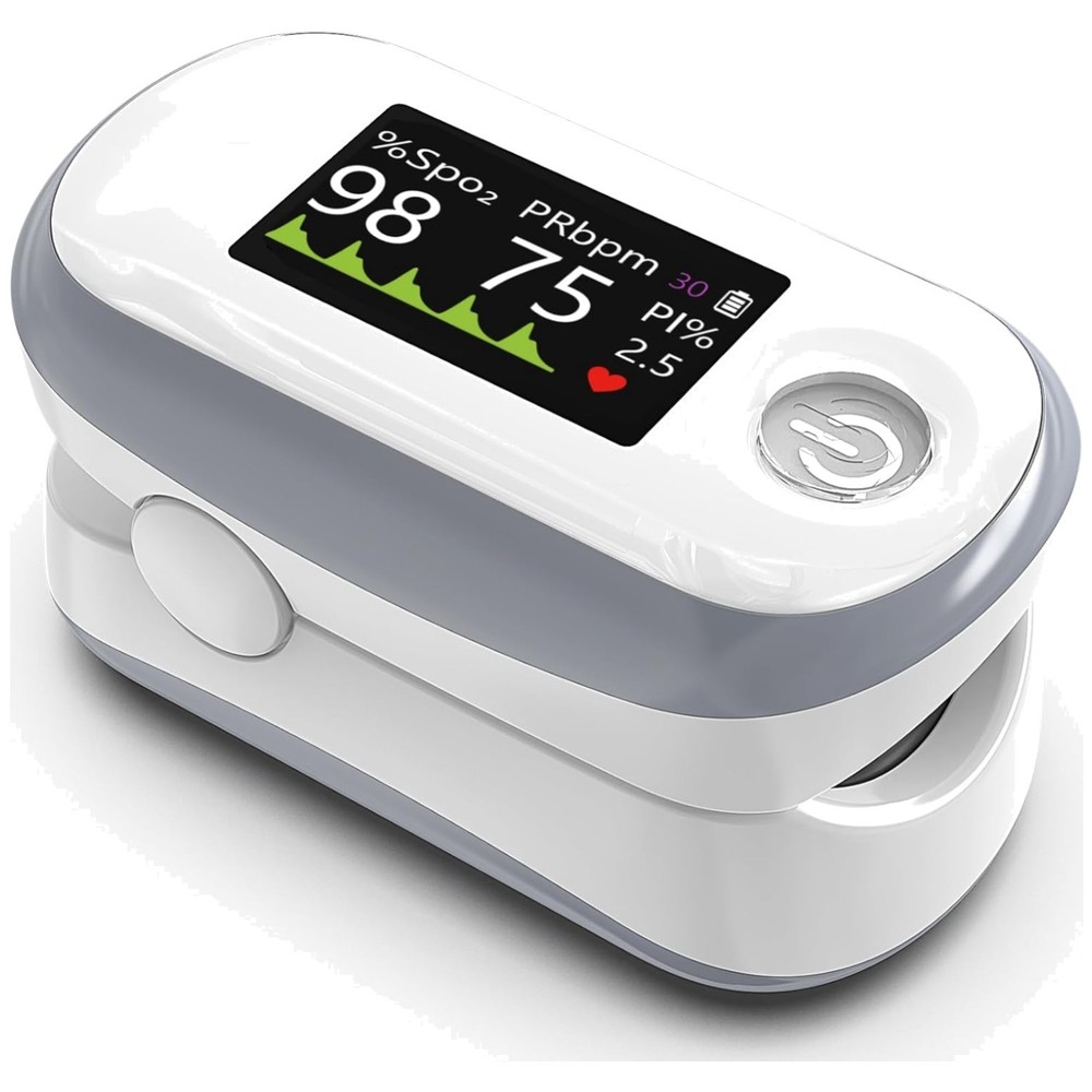 Fast & Accurate Pulse Oximeter, Large OLED Display, White